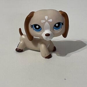 Littlest Pet Shop Cream and Brown Blue-Eyed Dachshund #1491